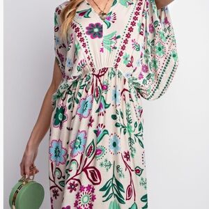 Vacaction Dress! Dolman Cap Sleeve Floral printed maxi dress
